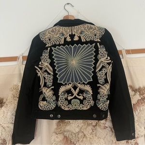 Stunning Embroidered Black Denim Jacket H&M Spring Collection 2014